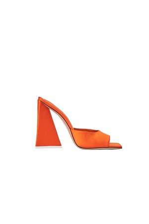 The Attico Shoes | The Attico - Orange satin "Devon" mule