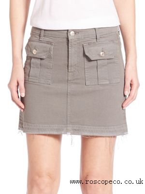 This Intricately Designed Utility Pocket Mini Skirt Women Moss 7 For All - £45.85