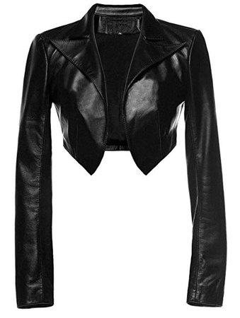 Black Leather Crop Jacket