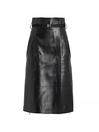 Shop Givenchy Trench Leather Midi-Skirt | Saks Fifth Avenue