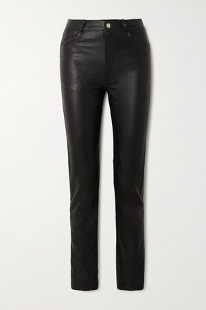 Black + NET SUSTAIN Phoenix leather straight-leg pants | Deadwood | NET-A-PORTER