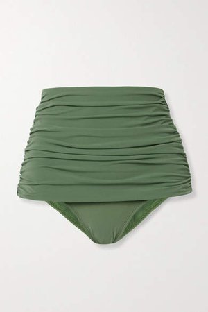 Bill Ruched Bikini Briefs - Green