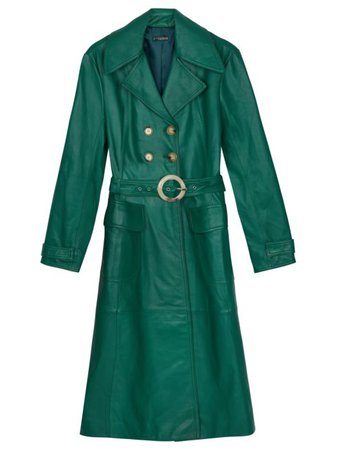 Green Leather Coat - ALEXACHUNG