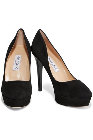 Black Alex suede platform pumps | Sale up to 70% off | THE OUTNET | JIMMY CHOO | THE OUTNET
