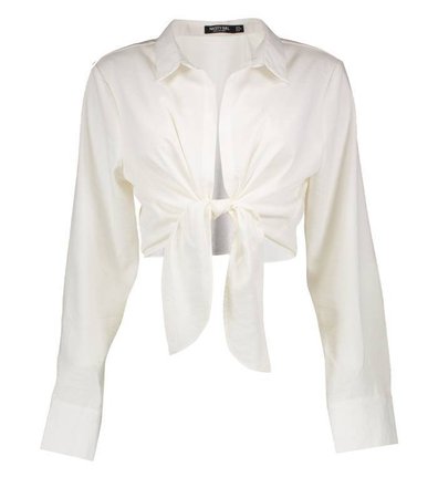 Nasty Gal | What's Knot to Love Tie Linen Shirt