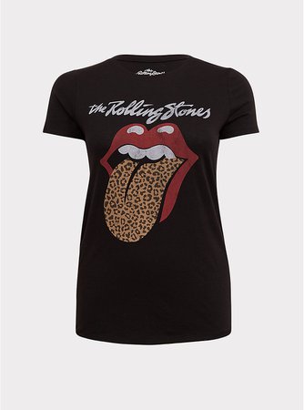 Plus Size - The Rolling Stones Black & Leopard Crew Tee - Torrid