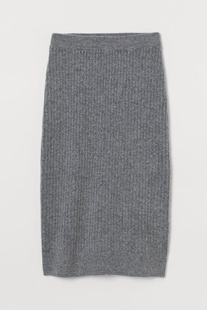 Rib-knit Skirt - Gray melange - Ladies | H&M US