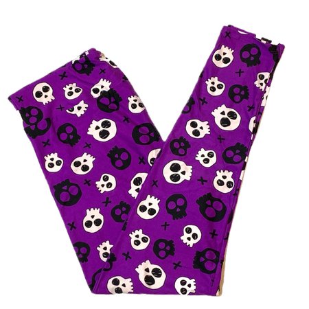 purple skulls leggings