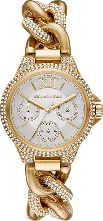 Amazon.com: Michael Kors Women's Camille Quartz Watch with Stainless Steel Strap, Gold, 9 (Model: MK6842) : Clothing, Shoes & Jewelry