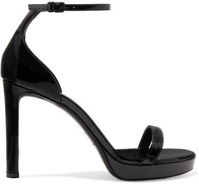 Hall Patent-leather Platform Sandals - Black