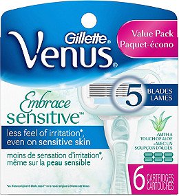 Gillette Venus Embrace Sensitive Women's Razor 5 Blade Cartridge Refills | Ulta Beauty