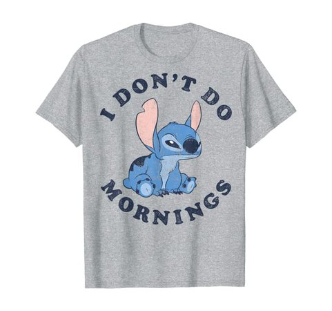 Amazon.com: Disney Lilo & Stitch I Don't Do Mornings T-Shirt: Clothing