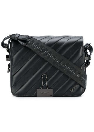 off-white binder leather black bag
