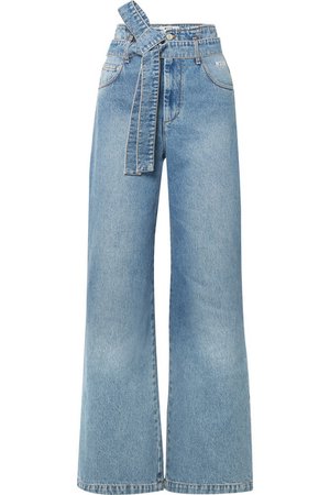 MSGM | Belted high-rise wide-leg jeans | NET-A-PORTER.COM