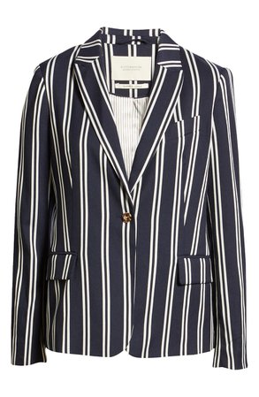 Scotch & Soda Classic Stripe Tailored Blazer navy