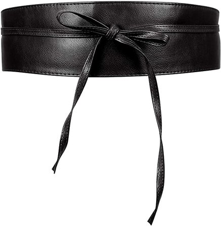 JASGOOD Women Fashion Leather Obi Belt- Plus Size Black Wide Fashion Wrap Waist Belt for Ladies, Black, Fit Waist Size 26-31 Inch at Amazon Women’s Clothing store