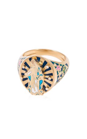 Virgin Mary 18k Gold Diamond Ring By L'atelier Nawbar | Moda Operandi
