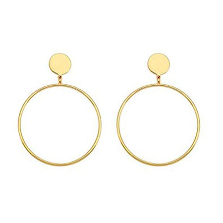 Amazon.com: MVCOLEDY Hoop Dangling Earrings Simple Large Hoops Circle Drop Earrings for Women Gold Color: Toys & Games
