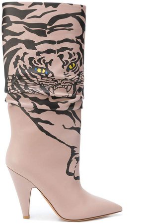 Tiger print boots