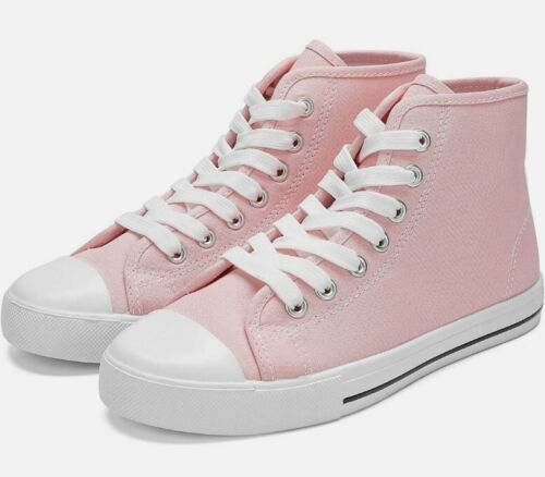 Josiny Feminino Sapatos de Lona Rosa High Top moda Colorida tênis com cadarço tamanho 8 | eBay