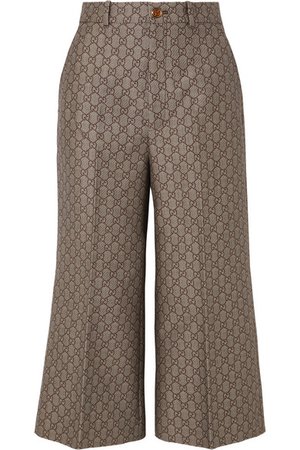 Gucci | Cotton and wool-blend jacquard wide-leg pants | NET-A-PORTER.COM