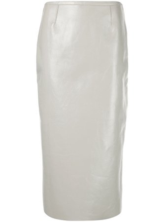 Rochas Fitted Leather Skirt