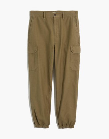 High-Rise Cargo Fatigue Pants olive