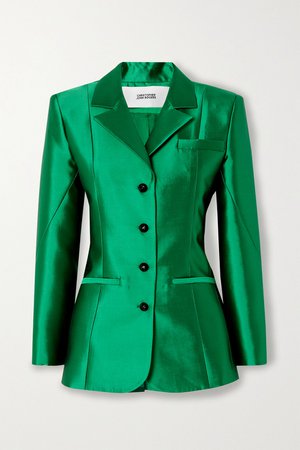 Emerald Silk and wool-blend blazer | Christopher John Rogers | NET-A-PORTER