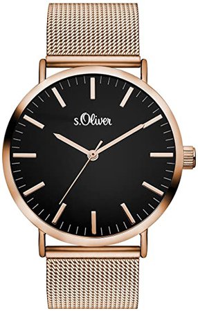 s.Oliver Damen Analog Quarz Armbanduhr mit Edelstahlarmband SO-3327-MQ: Amazon.de: Uhren