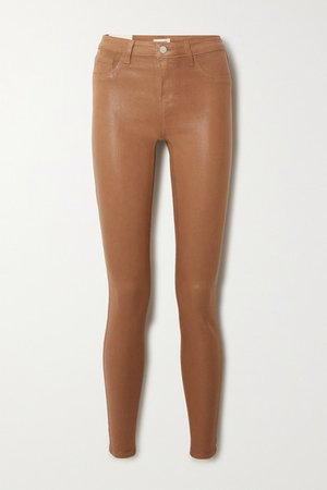 L'Agence | Marguerite coated high-rise skinny jeans | NET-A-PORTER.COM