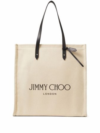 Jimmy Choo logo-print Canvas Tote Bag - Farfetch