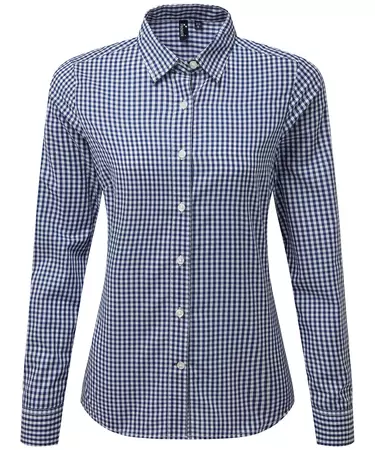 fitted gingham check shirt