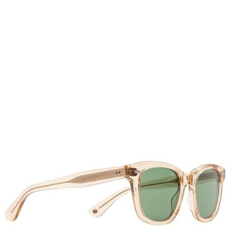 Unisex Garrett Leight Calabar Semi-Flat Sunglasses - Champagne/Pure Green | Garmentory