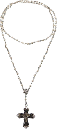 SWAG original rosary in silver pearl