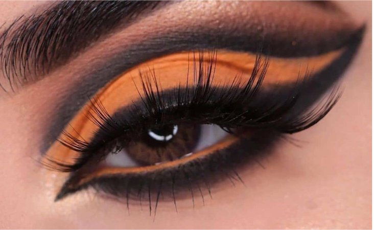 Black & Orange Eye Makeup