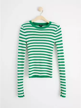 Stripped top green white Lindex