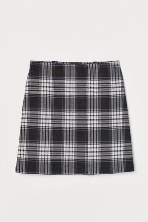 Fitted Jersey Skirt - Black/plaid - Ladies | H&M US