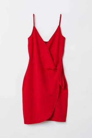 V-neck Dress - Red
