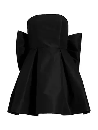 Shop Alexia María Paige Silk Faille Bow Minidress | Saks Fifth Avenue