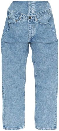 Y / Project wide leg extended waistband jeans