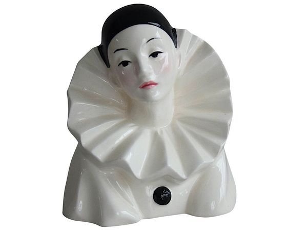 VTG 1980s Modern Ceramic pierrot Bust Figurine - Etsy Sweden