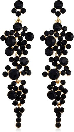 Crystal Chandelier Earrings for Women Sequin Tassel Earrings for Teen Girls Bohemian Fringe Drop Dangle Earrings Bridal Earrings for Wedding Artificial Gems Earrings Jewelry Gifts (Black) : Amazon.ca: Clothing, Shoes & Accessories