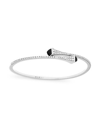 Shop MARLI Cleo 18K White Gold, Black Onyx & Diamond Wrap Bracelet | Saks Fifth Avenue