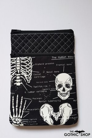Anatomical Skeleton Small Double Zip Kindle Gothic Case