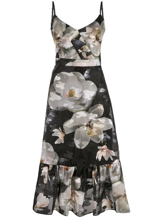 Marchesa Notte floral-print Sleeveless Dress - Farfetch