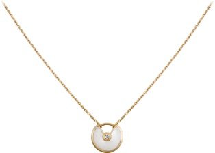 CRB3047100 - Amulette de Cartier necklace, XS model - Yellow gold, diamonds, white mother-of-pearl - Cartier