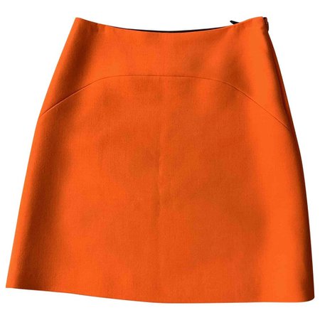 Faldas Prada Naranja talla 44 IT de en Lana - 7225401