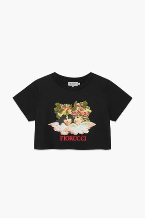 Angels Fruit Crop T-Shirt Black
