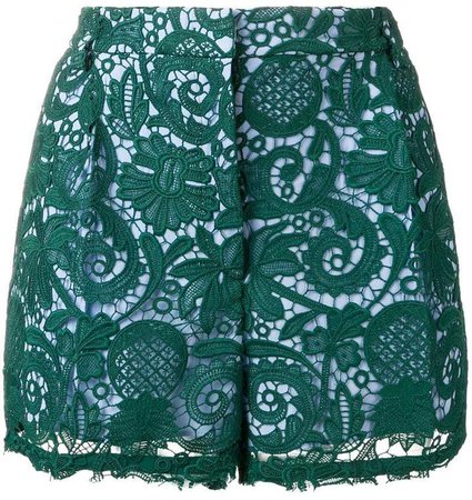 paisley embroidered shorts