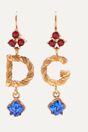 Dolce & Gabbana | Gold-plated crystal earrings | NET-A-PORTER.COM